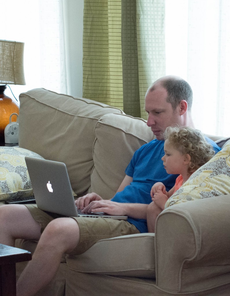 Both kids took great naps tonight. Suprisingly, Liam napped longer than Emma. That NEVER happens. Emma spent a few minutes post nap playing video games with her daddy.