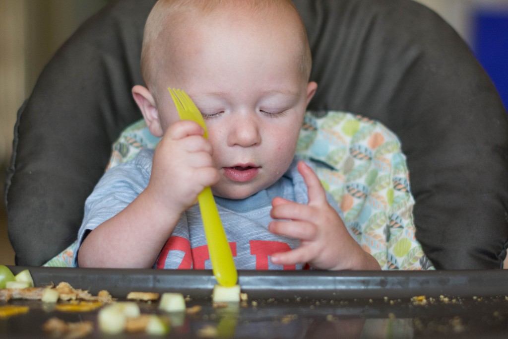 So...Liam likes using utensils. But he doesn't like to use them the right way.