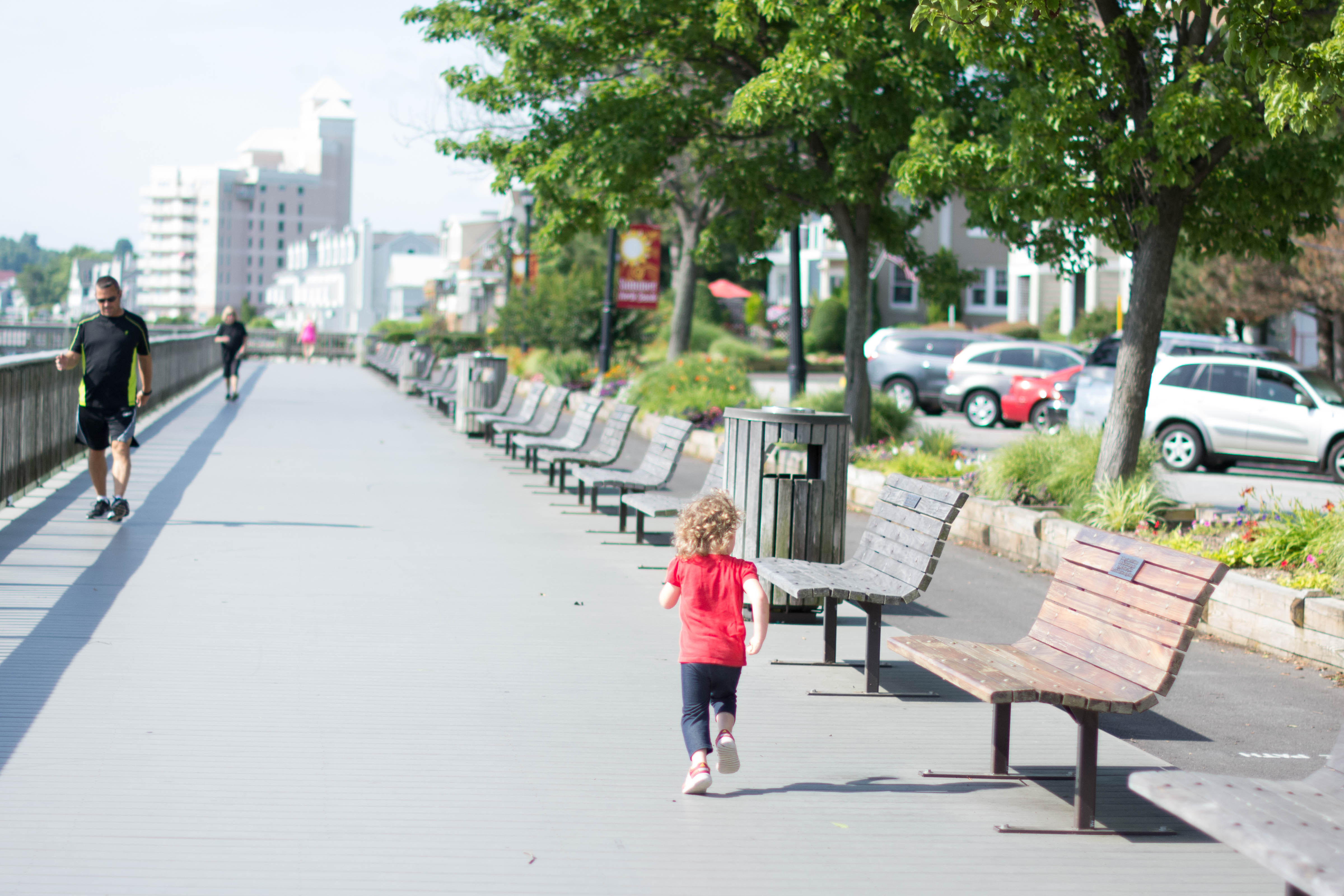 My goal was to get Emma running. The best part of the boardwalk is she can run and I don't have to worry about cards.