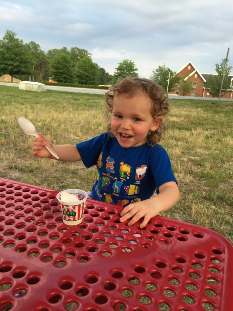 As is tradition on June 13, we went to get ice cream/custard. Tonight, we went to Rita's. It is the closest thing to Ted Drewes in Maryland. Why do we go get ice cream on June 13? It's my dad's birthday. If he was still alive, he'd be 90 years old today. I miss him so much.