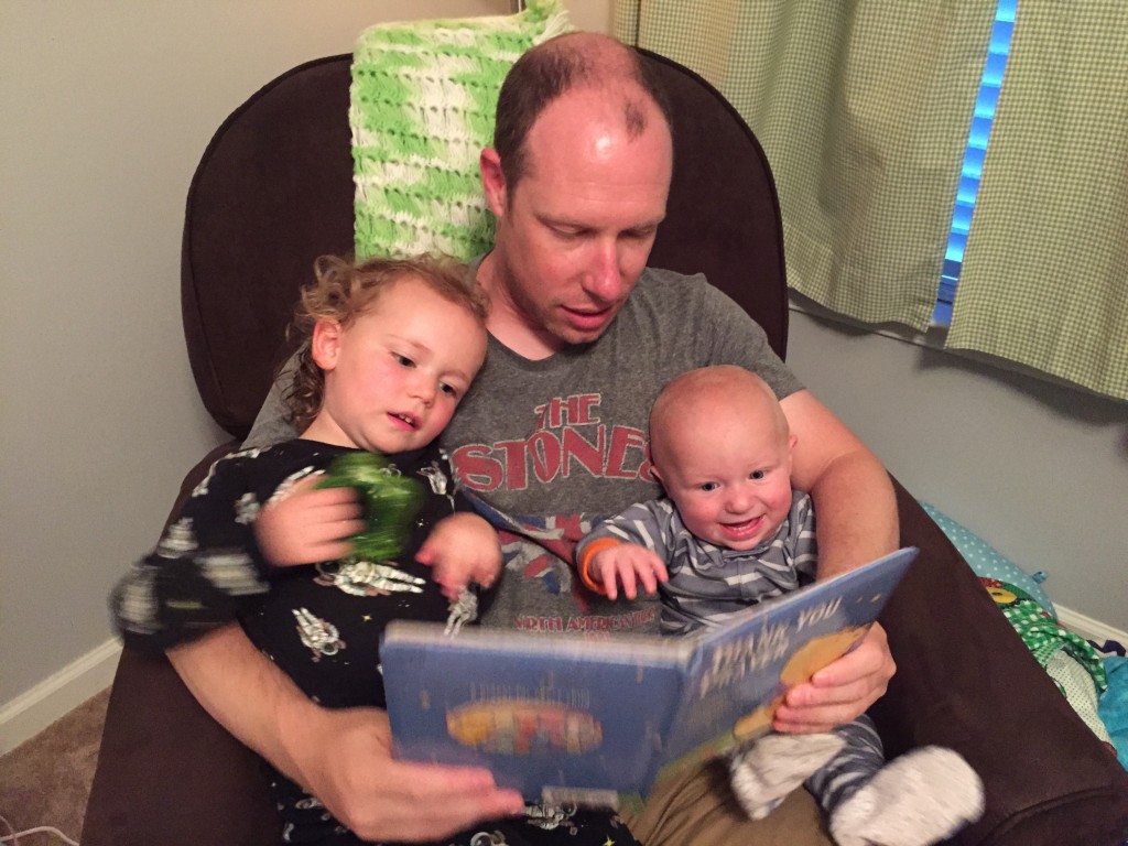 Bedtime with story with daddy to end the night. Thank You Prayer...